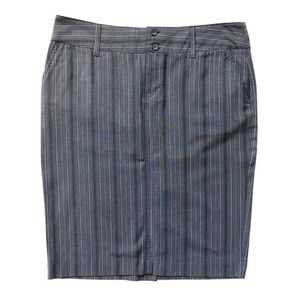 Old Navy 10 Low Waist Pencil Skirt Pinstriped Career Stretch Gray Pink